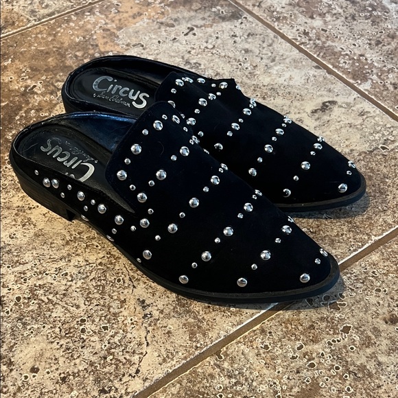 Circus by Sam Edelman Black Studded Mules - Picture 1 of 5